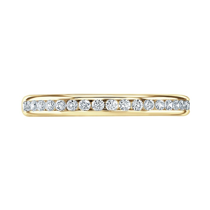 Goldsmiths 9ct Yellow Gold 0.20 Carat Round Brilliant Cut Channel Set Half Eternity Ring
