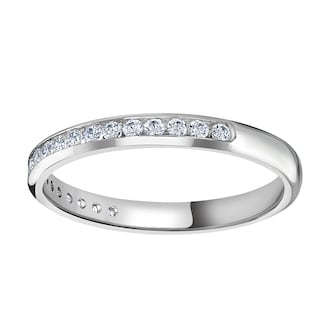 Goldsmiths Platinum 0.20 Carat Round Brilliant Cut Channel Set Half Eternity Ring Goldsmiths Platinum 0.20 Carat Round Brilliant Cut Channel Set Half Eternity Ring