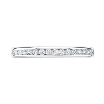 Goldsmiths Platinum 0.20 Carat Round Brilliant Cut Channel Set Half Eternity Ring Goldsmiths Platinum 0.20 Carat Round Brilliant Cut Channel Set Half Eternity Ring