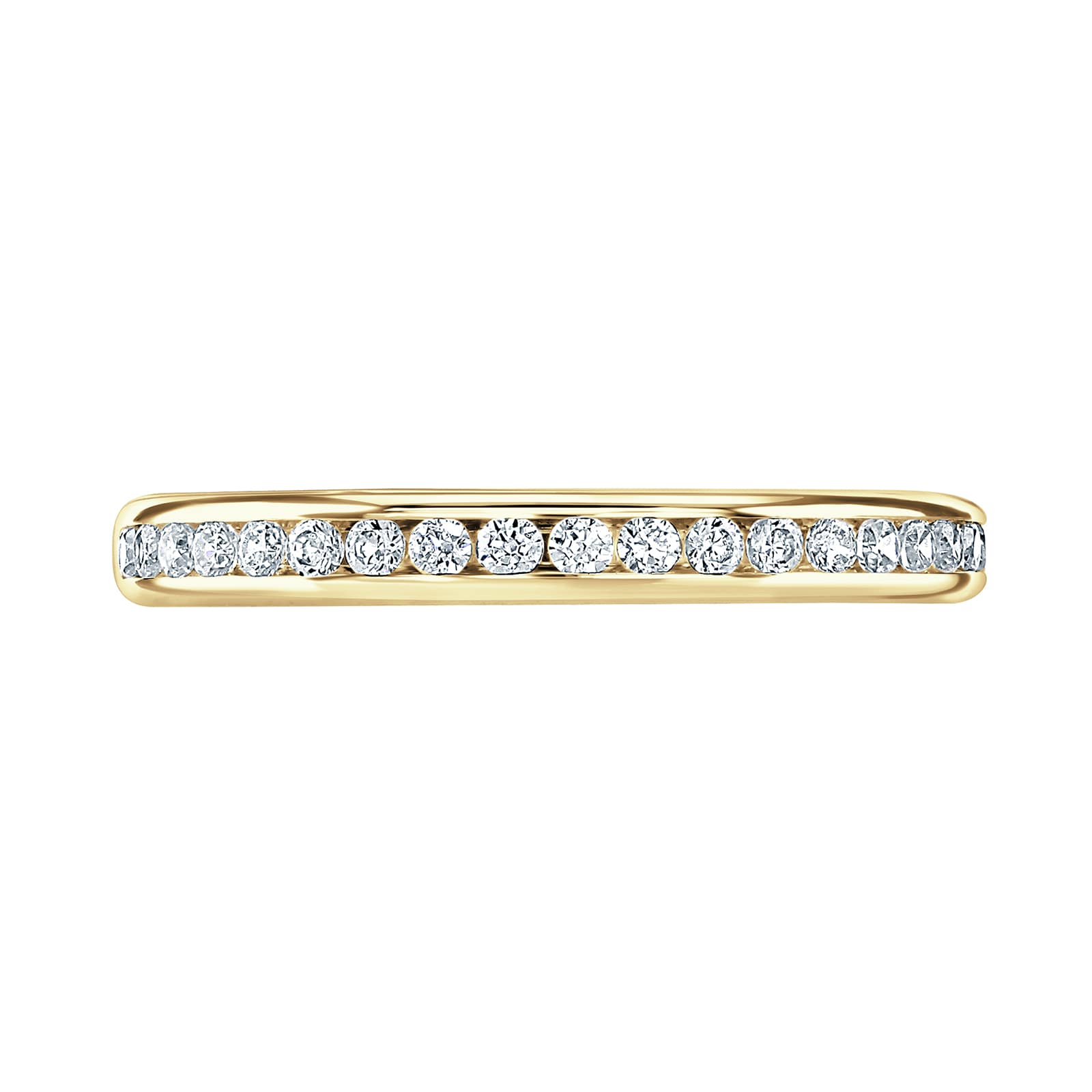 Goldsmiths 9ct Yellow Gold 0.20 Carat Round Brilliant Cut Channel Set Half Eternity Ring