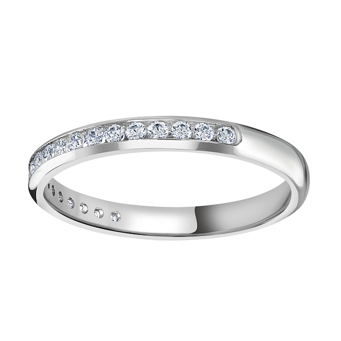 Goldsmiths Platinum 0.20 Carat Round Brilliant Cut Channel Set Half Eternity Ring