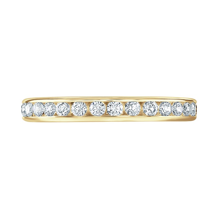 Goldsmiths 9ct Yellow Gold 0.30 Carat Round Brilliant Cut Channel Set Half Eternity Ring