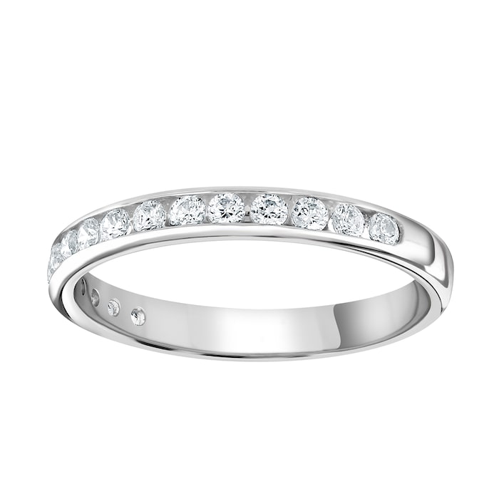 Goldsmiths 18ct White Gold 0.30 Carat Round Brilliant Cut Channel Set Half Eternity Ring