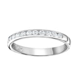 Goldsmiths 18ct White Gold 0.30 Carat Round Brilliant Cut Channel Set Half Eternity Ring