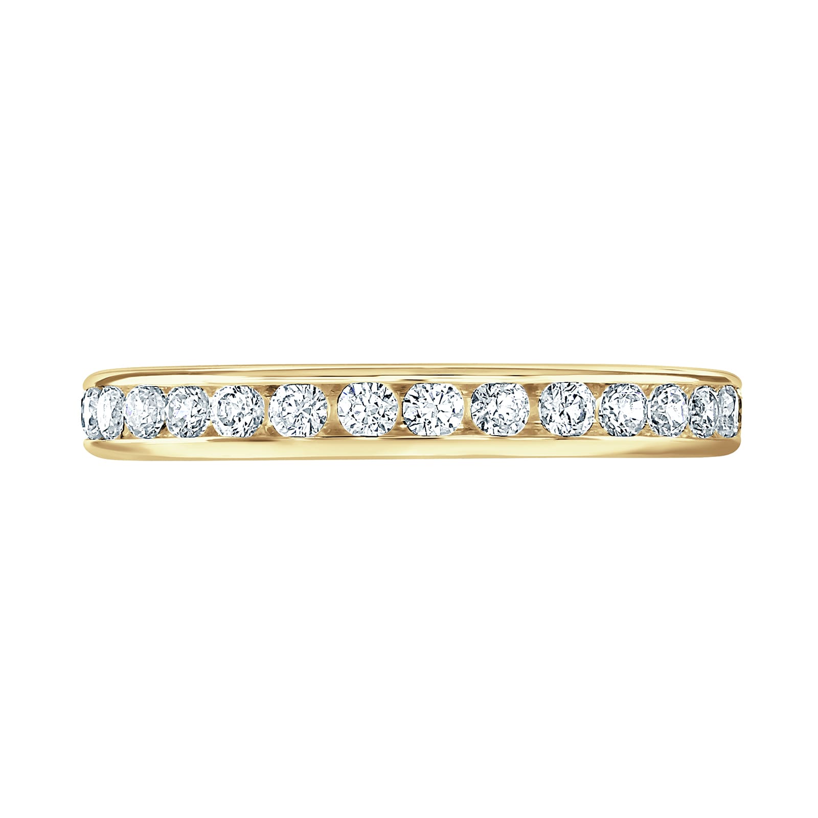Goldsmiths 18ct Yellow Gold 0.30 Carat Round Brilliant Cut Channel Set Half Eternity Ring