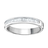 Goldsmiths Platinum 0.54cttw Baguette Cut Channel Set Diamond Half Eternity Ring