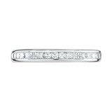 Goldsmiths 9ct White Gold 0.40cttw Princess Cut Channel Set Diamond Half Eternity Ring