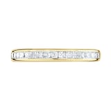 Goldsmiths 18ct Yellow Gold 0.40cttw Princess Cut Channel Set Diamond Half Eternity Ring