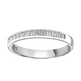 Goldsmiths 9ct White Gold 0.40cttw Princess Cut Channel Set Diamond Half Eternity Ring