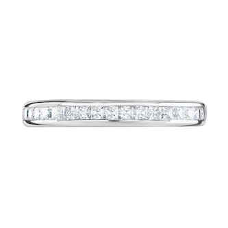 Goldsmiths 9ct White Gold 0.40cttw Princess Cut Channel Set Diamond Half Eternity Ring Goldsmiths 9ct White Gold 0.40cttw Princess Cut Channel Set Diamond Half Eternity Ring