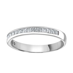 06508263 - 18ct White Gold 0.40cttw Princess Cut Channel Set Diamond Half Eternity Ring