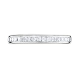 Goldsmiths 18ct White Gold 0.40cttw Princess Cut Channel Set Diamond Half Eternity Ring