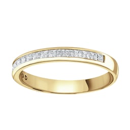 06508264 - 18ct Yellow Gold 0.40cttw Princess Cut Channel Set Diamond Half Eternity Ring