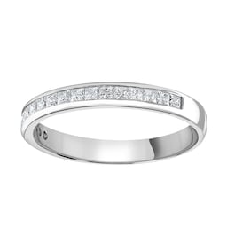 06508265 - 9ct White Gold 0.40cttw Princess Cut Channel Set Diamond Half Eternity Ring