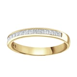 Goldsmiths 9ct Yellow Gold 0.40cttw Princess Cut Channel Set Diamond Half Eternity Ring