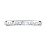 Goldsmiths 18ct White Gold 0.50cttw Princess Cut Channel Set Diamond Half Eternity Ring