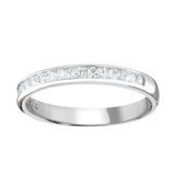 Goldsmiths 9ct White Gold 0.50cttw Princess Cut Channel Set Diamond Half Eternity Ring