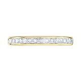 Goldsmiths 9ct Yellow Gold 0.50cttw Princess Cut Channel Set Diamond Half Eternity Ring