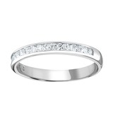 Goldsmiths 9ct White Gold 0.50cttw Princess Cut Channel Set Diamond Half Eternity Ring