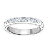 Goldsmiths 9ct White Gold 0.80cttw Princess Cut Channel Set Diamond Half Eternity Ring