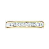 Goldsmiths 9ct Yellow Gold 0.80cttw Princess Cut Channel Set Diamond Half Eternity Ring