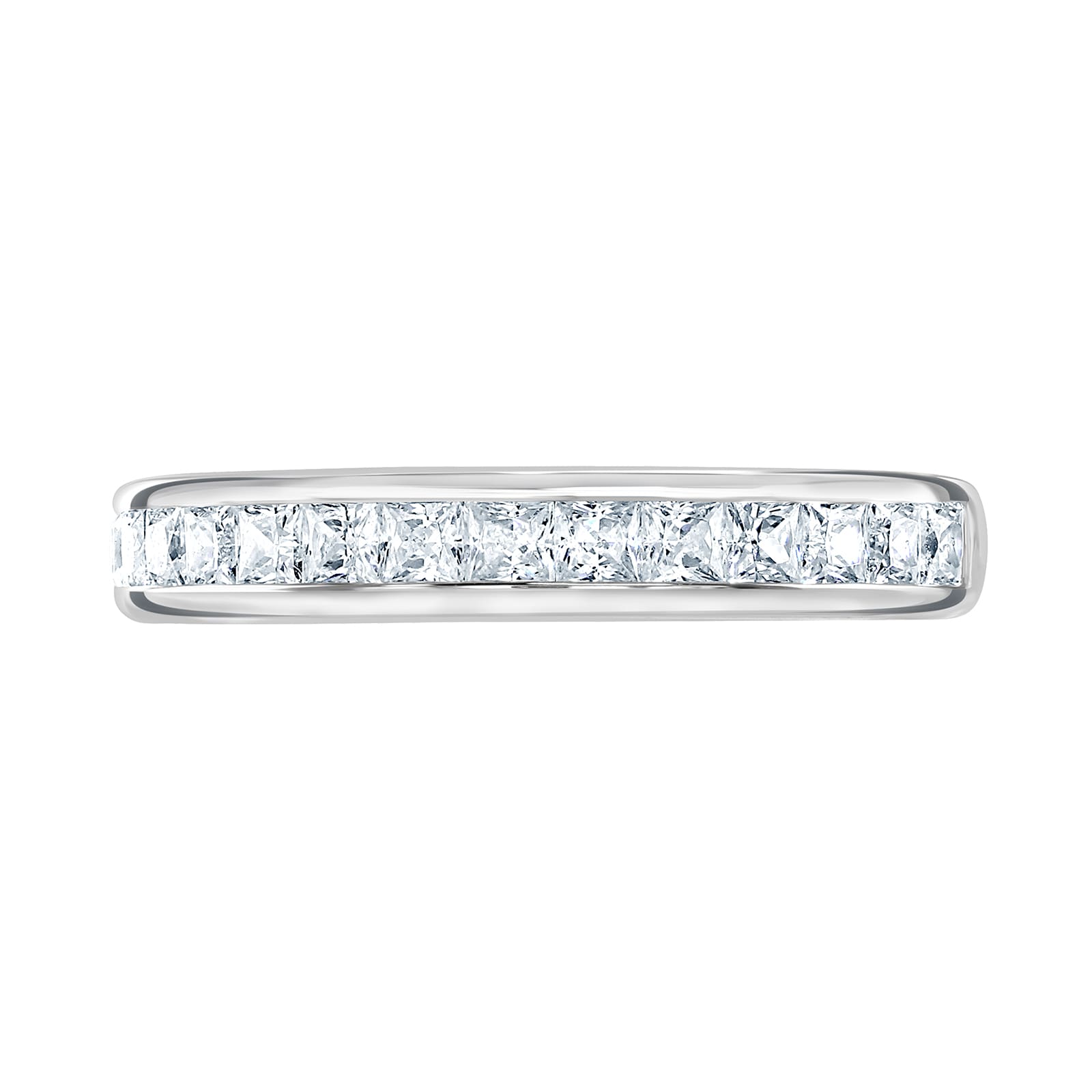 Goldsmiths Platinum 0.80cttw Princess Cut Channel Set Diamond Half Eternity Ring