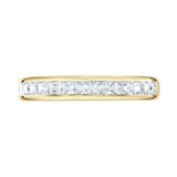 Goldsmiths 18ct Yellow Gold 0.80cttw Princess Cut Channel Set Diamond Half Eternity Ring