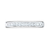 Goldsmiths 18ct White Gold 0.80cttw Princess Cut Channel Set Diamond Half Eternity Ring