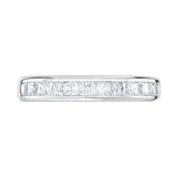 Goldsmiths 18ct White Gold 1.00cttw Princess Cut Channel Set Diamond Half Eternity Ring