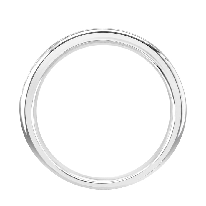 Goldsmiths 18ct White Gold 1.00cttw Princess Cut Channel Set Diamond Half Eternity Ring - Ring Size O