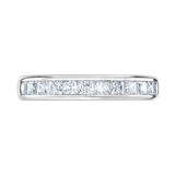 Goldsmiths 18ct White Gold 1.00cttw Princess Cut Channel Set Diamond Half Eternity Ring