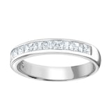 Goldsmiths 18ct White Gold 1.00cttw Princess Cut Channel Set Diamond Half Eternity Ring