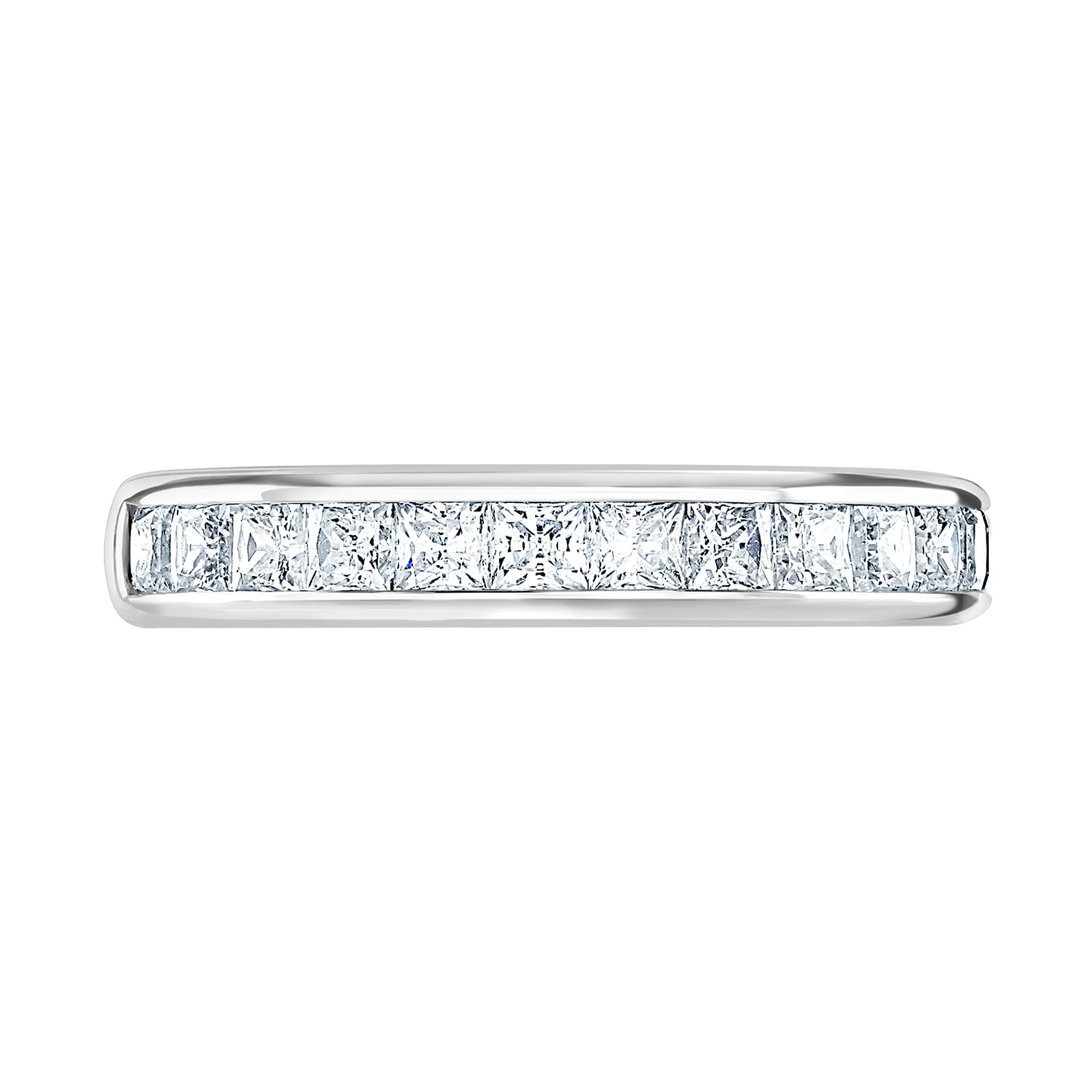 Goldsmiths Platinum 1.00cttw Princess Cut Channel Set Diamond Half Eternity Ring Goldsmiths Platinum 1.00cttw Princess Cut Channel Set Diamond Half Eternity Ring