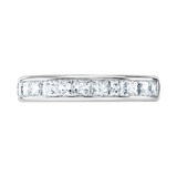 Goldsmiths 9ct White Gold 1.50cttw Princess Cut Channel Set Diamond Half Eternity Ring