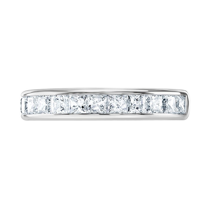 Goldsmiths 18ct White Gold 1.50cttw Princess Cut Channel Set Diamond Half Eternity Ring