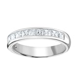 Goldsmiths 18ct White Gold 1.50cttw Princess Cut Channel Set Diamond Half Eternity Ring