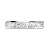 Goldsmiths 18ct White Gold 2.03cttw Princess Cut Channel Set Diamond Half Eternity Ring