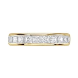 Goldsmiths 9ct Yellow Gold 2.03cttw Princess Cut Channel Set Diamond Half Eternity Ring