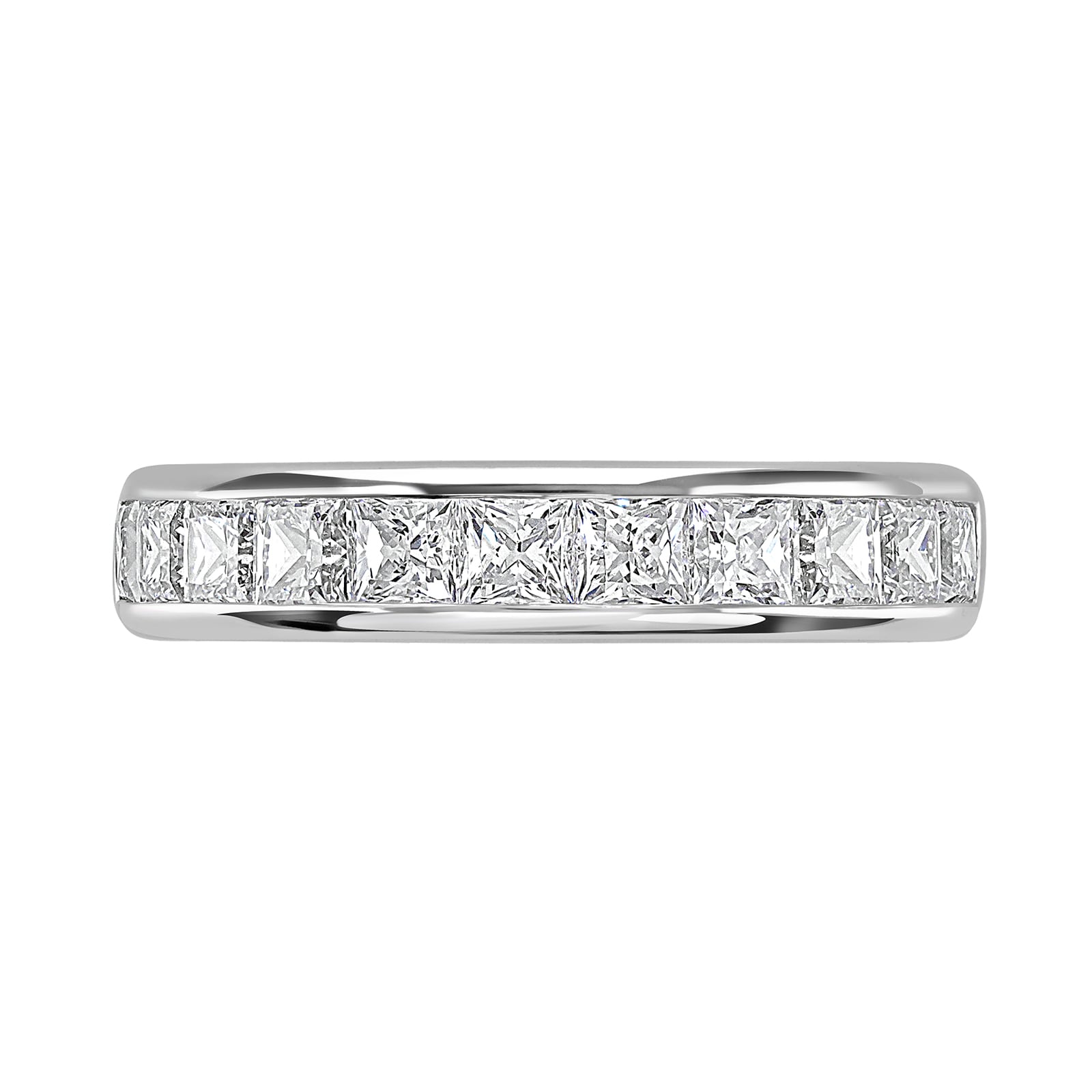 Goldsmiths 18ct White Gold 2.03cttw Princess Cut Channel Set Diamond Half Eternity Ring Goldsmiths 18ct White Gold 2.03cttw Princess Cut Channel Set Diamond Half Eternity Ring