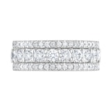 Goldsmiths 9ct White Gold 1.43cttw Triple Row Claw Set Diamond Half Eternity Ring