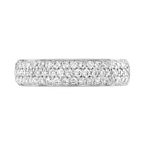 Goldsmiths 9ct White Gold 0.60cttw Triple Row Pave Set Diamond Half Eternity Ring