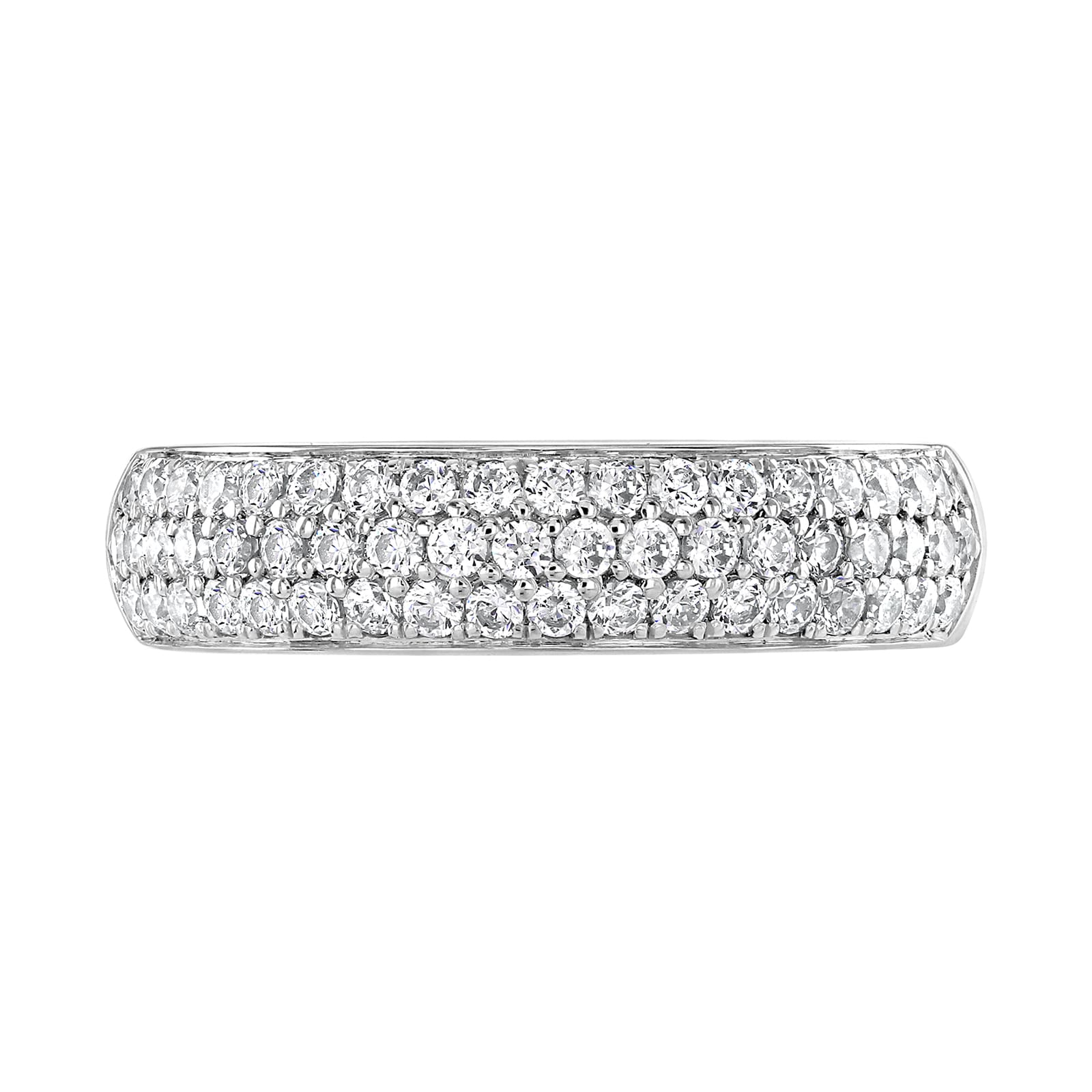 Goldsmiths Platinum 0.60cttw Triple Row Pave Set Diamond Half Eternity Ring Goldsmiths Platinum 0.60cttw Triple Row Pave Set Diamond Half Eternity Ring