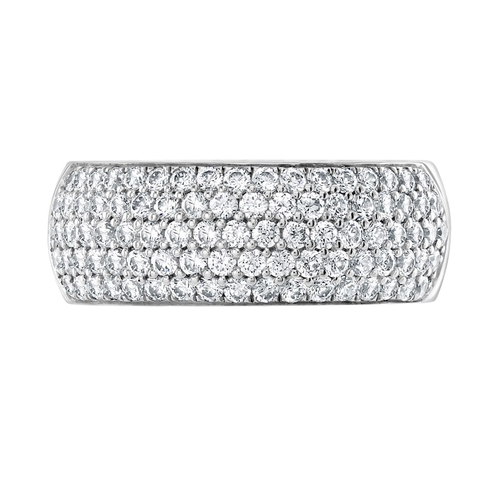 Goldsmiths 18ct White Gold 1.00cttw Five Row Pave Set Diamond Half Eternity Ring