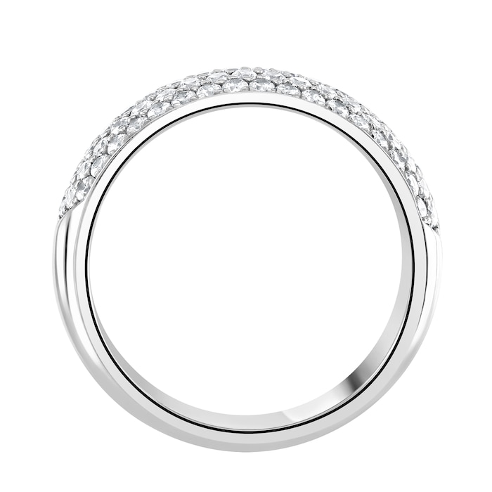 Goldsmiths 18ct White Gold 1.00cttw Five Row Pave Set Diamond Half Eternity Ring