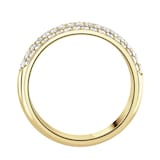 Goldsmiths 18ct Yellow Gold 1.00cttw Five Row Pave Set Diamond Half Eternity Ring