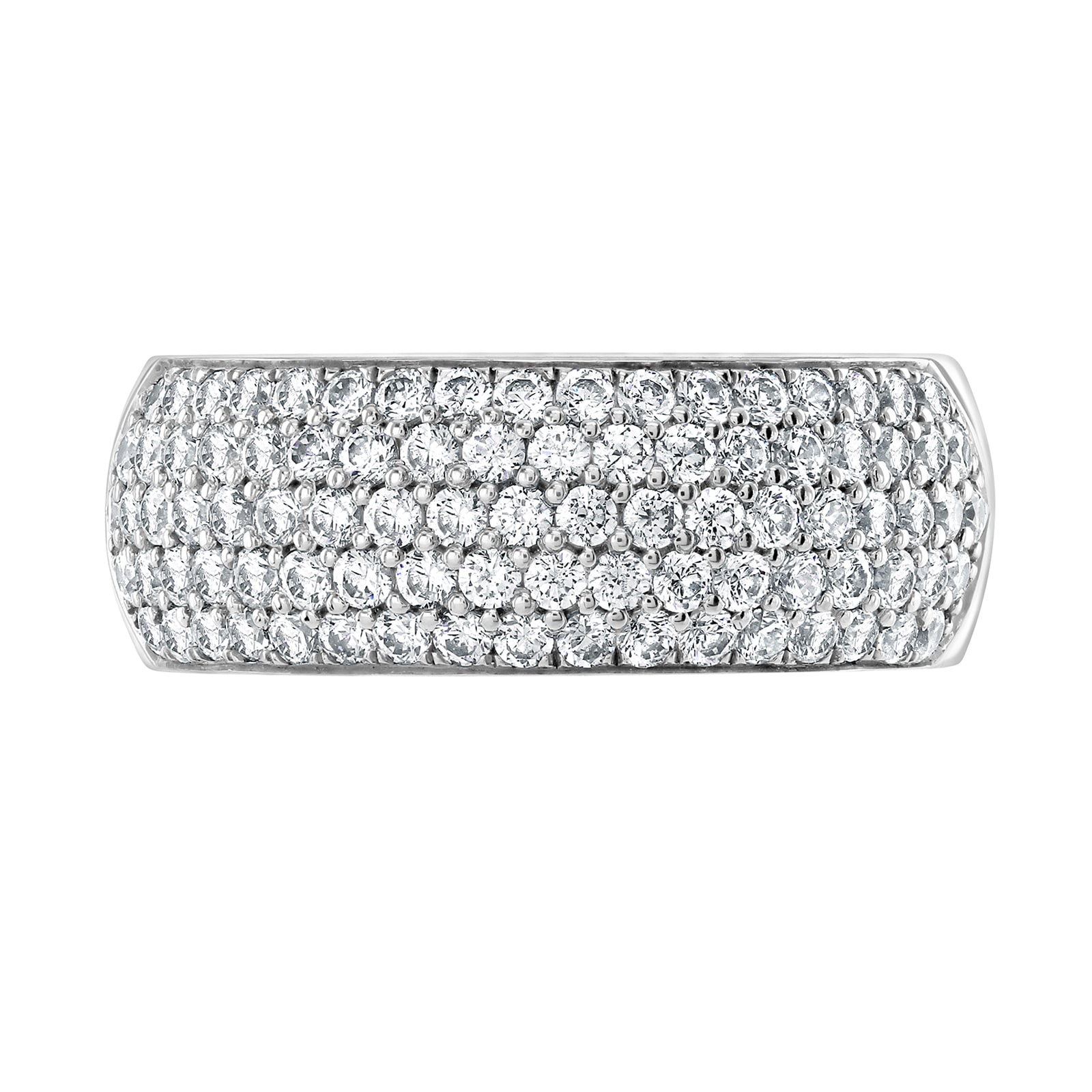 Goldsmiths Platinum 1.00cttw Five Row Pave Set Diamond Half Eternity Ring