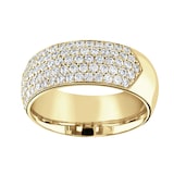 Goldsmiths 18ct Yellow Gold 1.00cttw Five Row Pave Set Diamond Half Eternity Ring