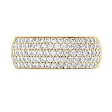 Goldsmiths 18ct Yellow Gold 1.00cttw Five Row Pave Set Diamond Half Eternity Ring