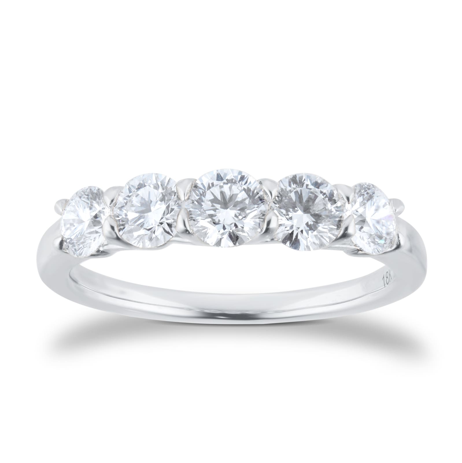 Goldsmiths Exclusive Platinum 1.00cttw Brilliant Cut 5 Stone Goldsmiths Signature Diamond Eternity Ring