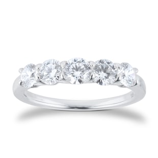 Goldsmiths Exclusive Platinum 1.00cttw Brilliant Cut 5 Stone Goldsmiths Signature Diamond Eternity Ring